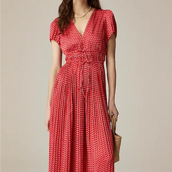 J. Crew Dresses & Skirts - NWT J.Crew 4 CK803 Pleated tie waist luster georgette Dress. 

827